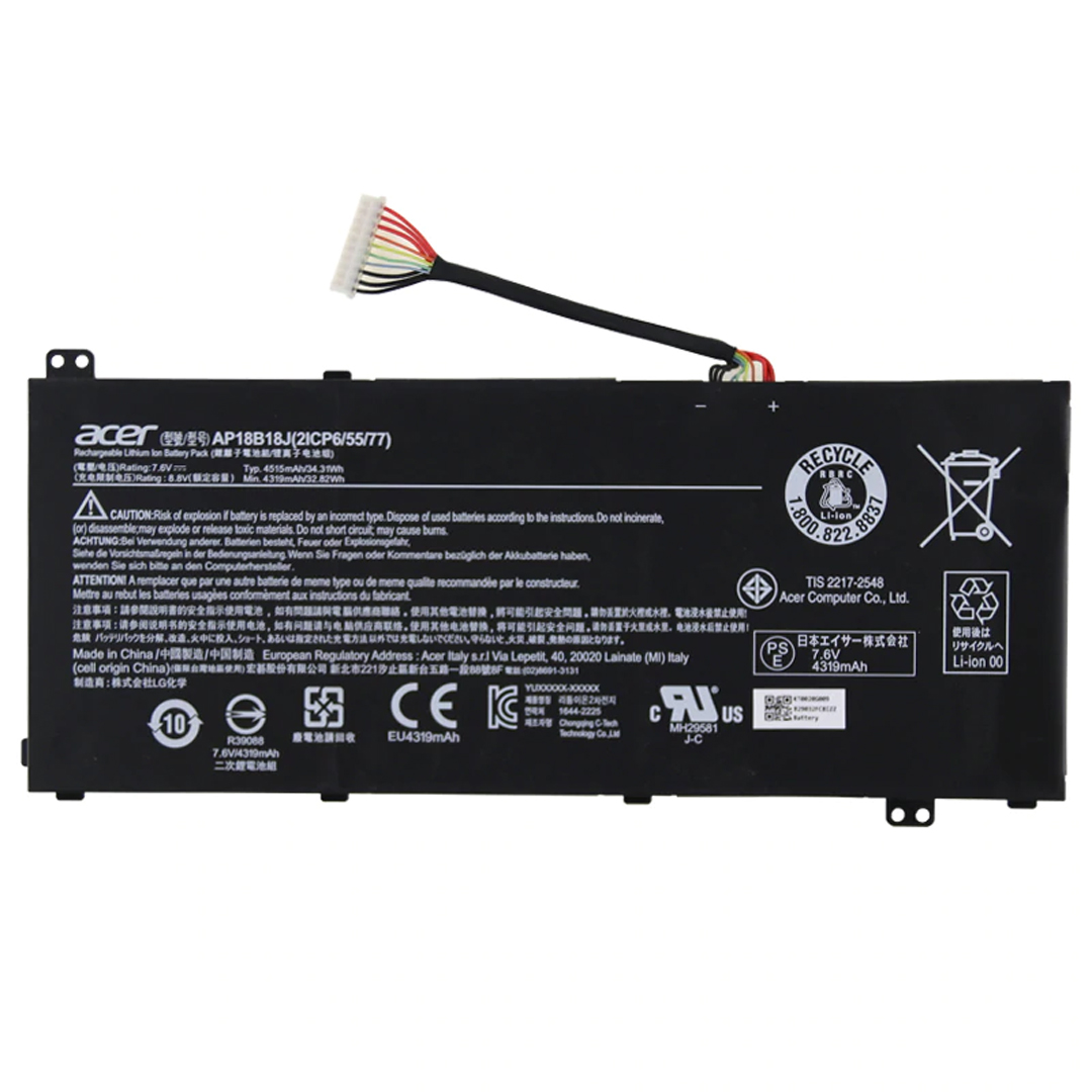 Acer AP18B18J / 7.6V-34.31Wh Battery