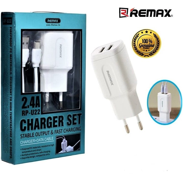Adapter + Cable Lightning IPhone 2.4A REMAX RP-U22