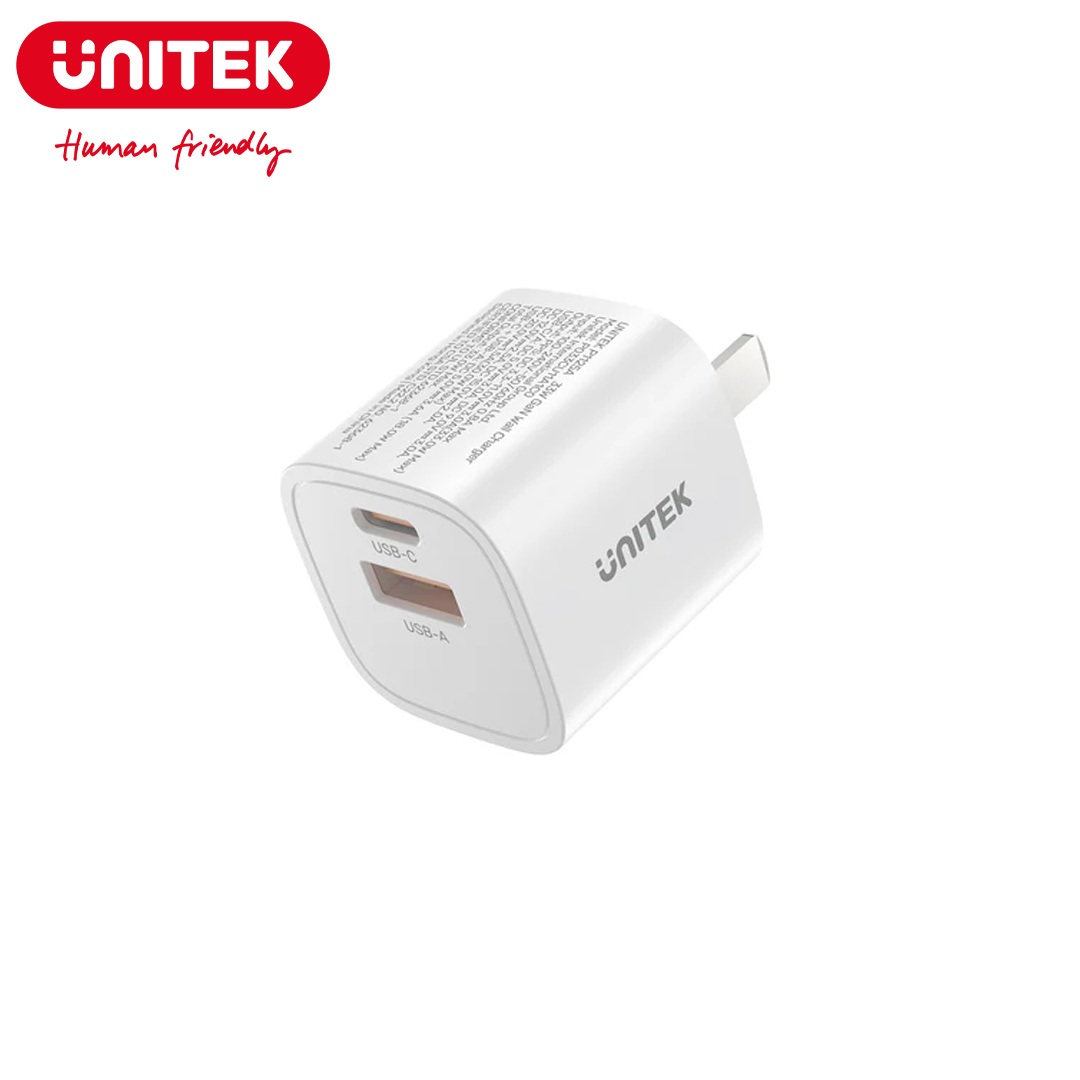 Adapter 33W - 2 Plug (QC PD 3.0) Unitek P1125AWH01-US