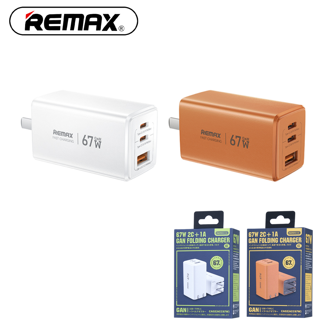Adapter 67W - 3 Plug (QC PD) GaN fast charging REMAX CA02(ACC67W)