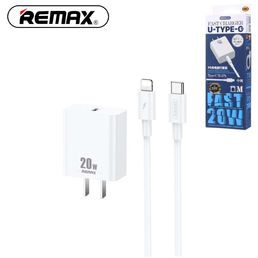 Adapter + Cable Lightning IPhone 20W REMAX RP-U5