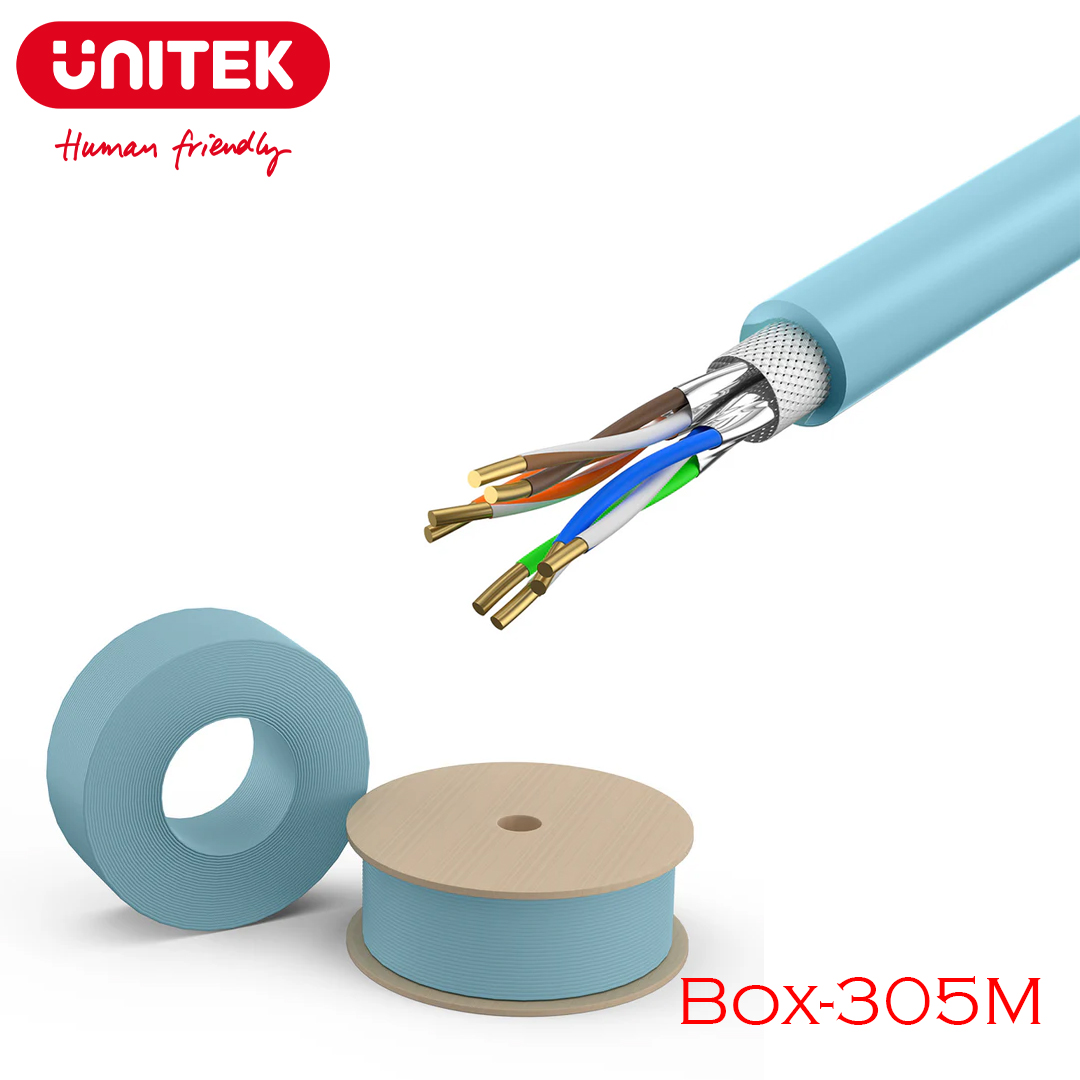 Cable LAN S/FTP Cat7 UNITEK C18122BL (BOX-305M)