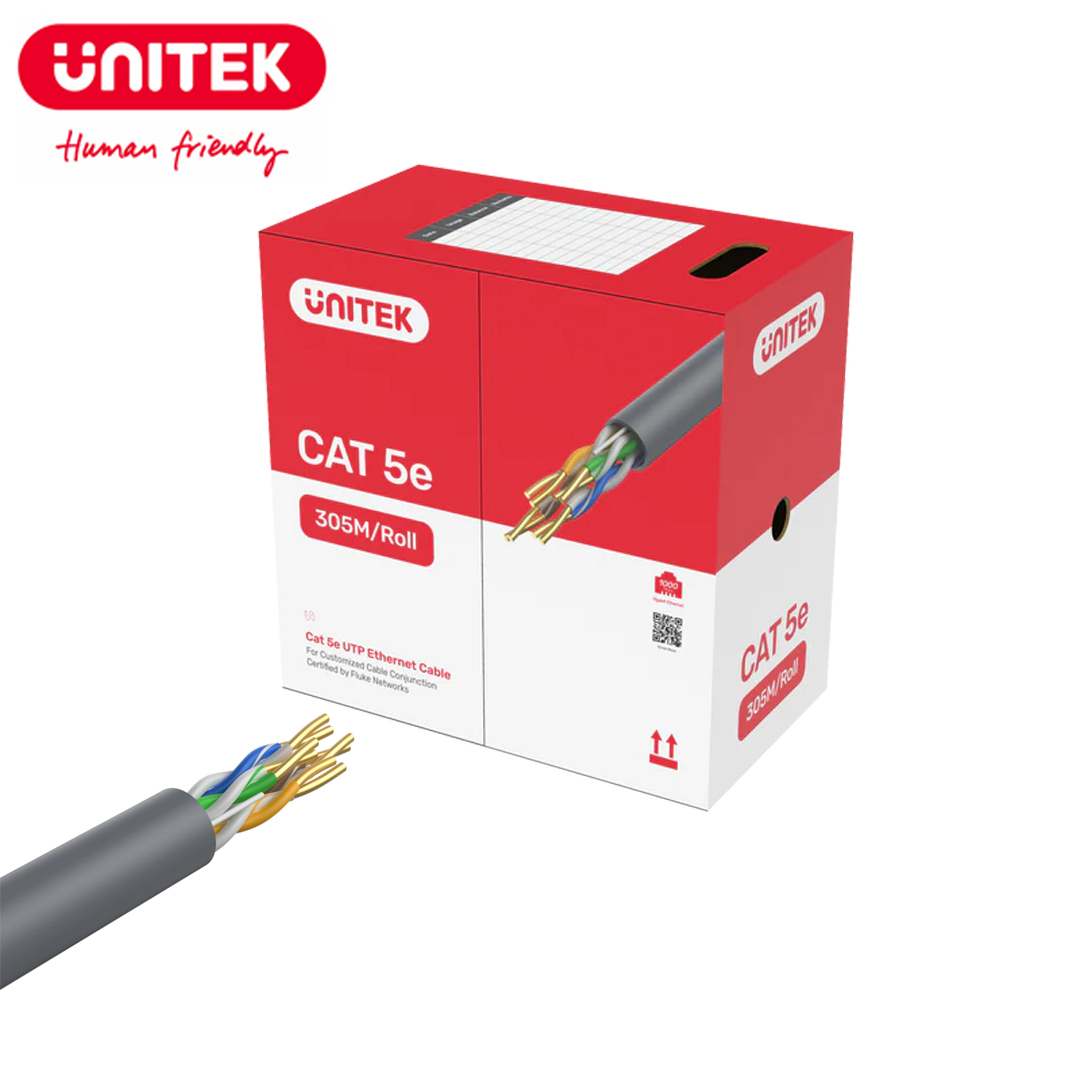 Cable LAN UTP Cat5E UNITEK Y-C879GY (BOX-305M)