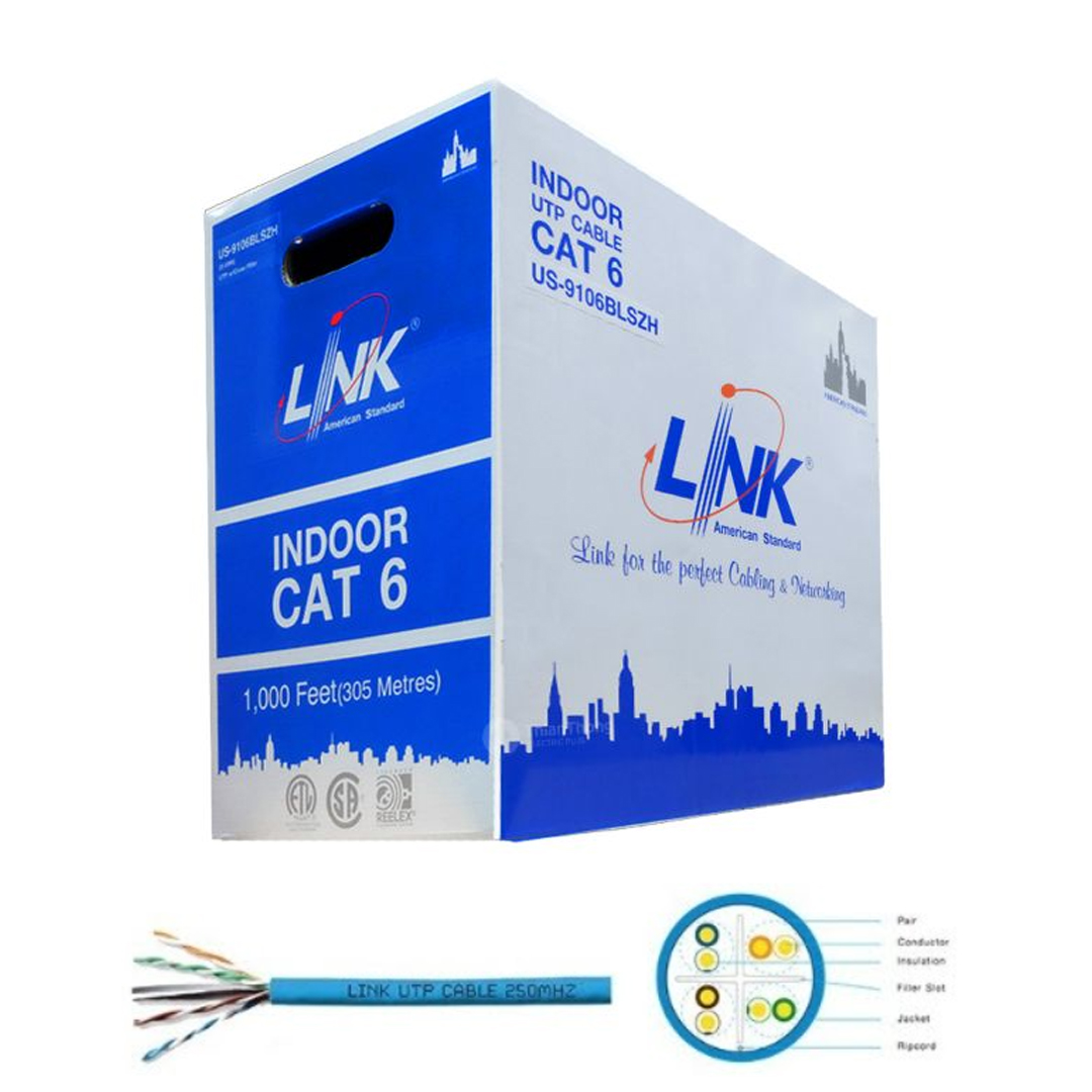 Cable LAN UTP Cat6 LINK US-9106BLSZH (BOX-305M)