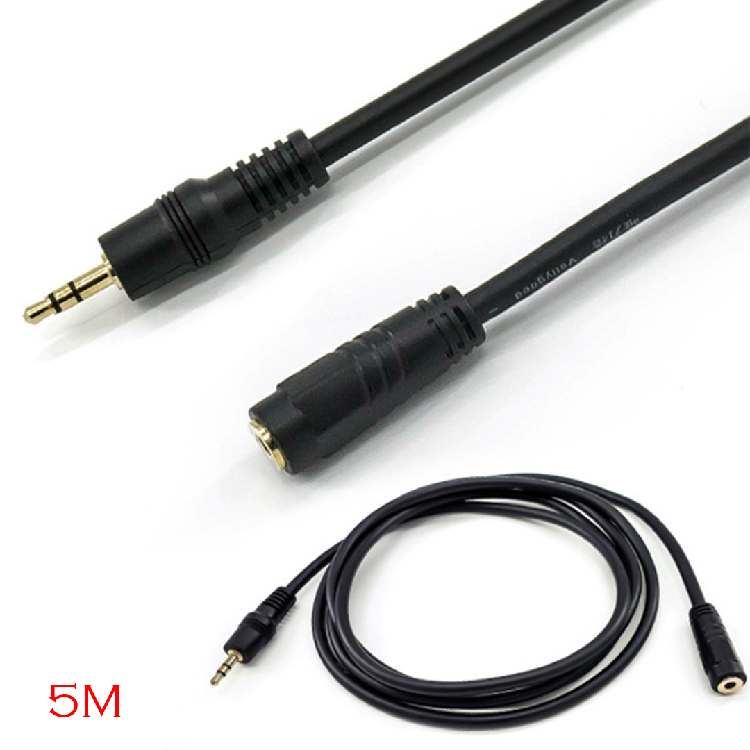 Cable Sound 3.5mm/3pole AUX 1Male to 1 Female 5M OEM