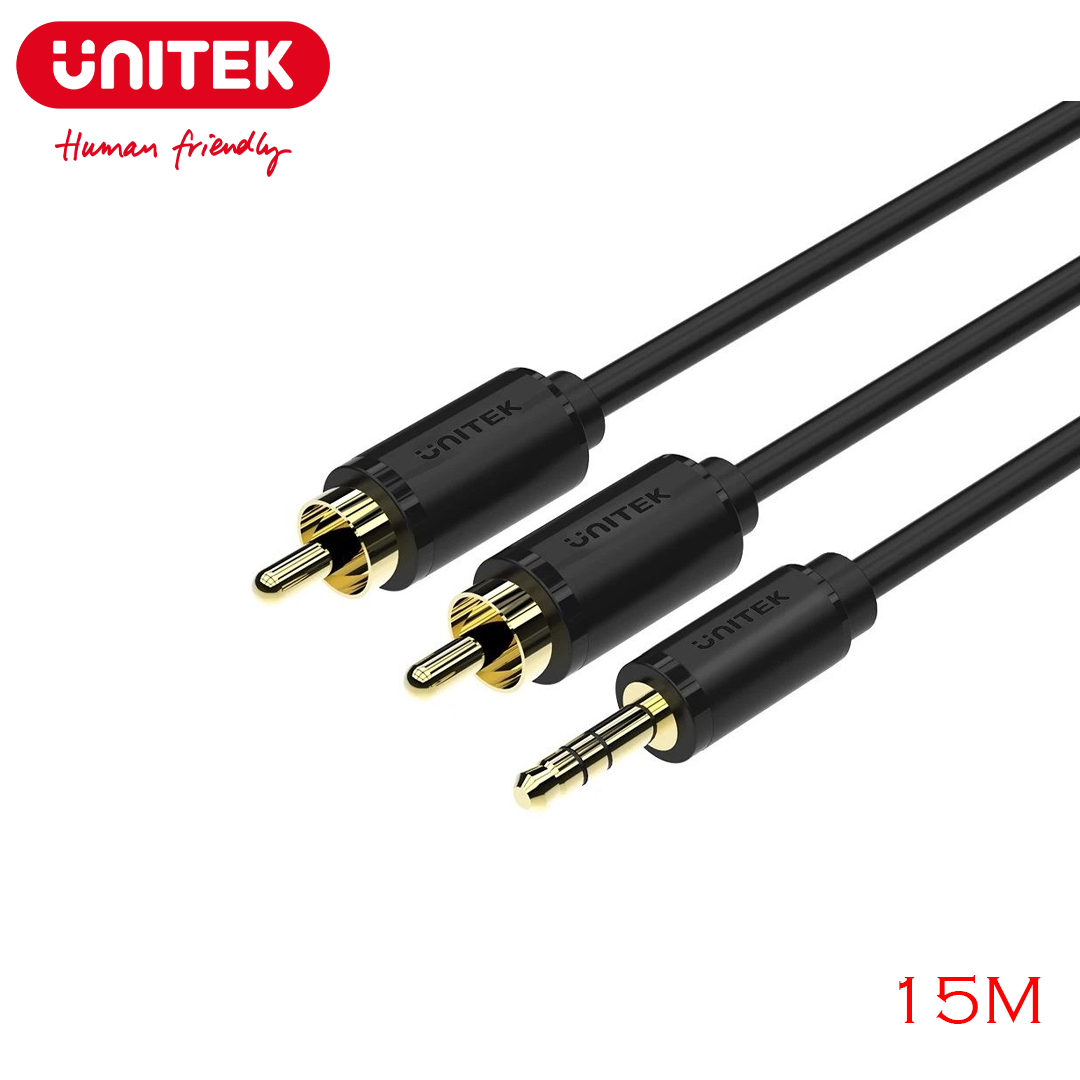 Cable Sound 3.5mm/3pole AUX 1Male to 2RCA Male 15M Unitek Y-C9025BK