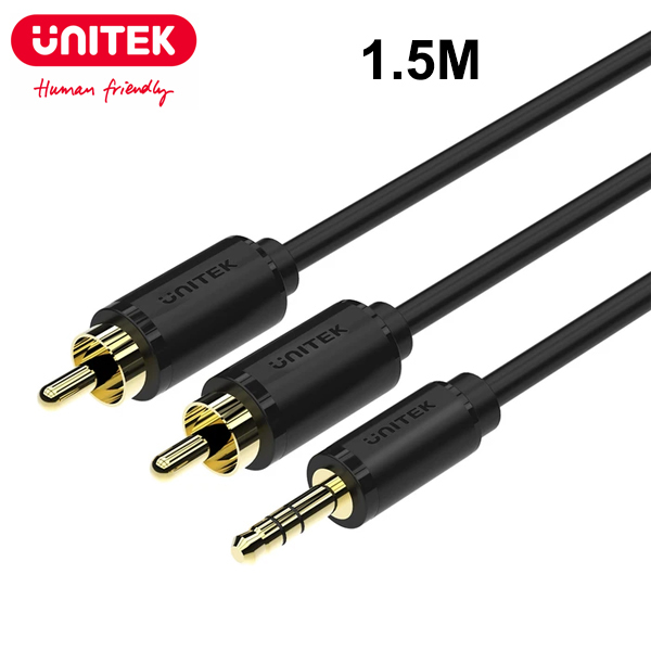 Cable Sound 3.5mm/3pole AUX Male to 2RCA Male 1.5M Unitek Y-C938BK