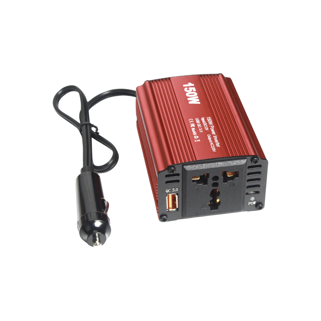 Car Power Inverter 150W | DC 12V to AC 220V Converter + USB QC3.0 Charger