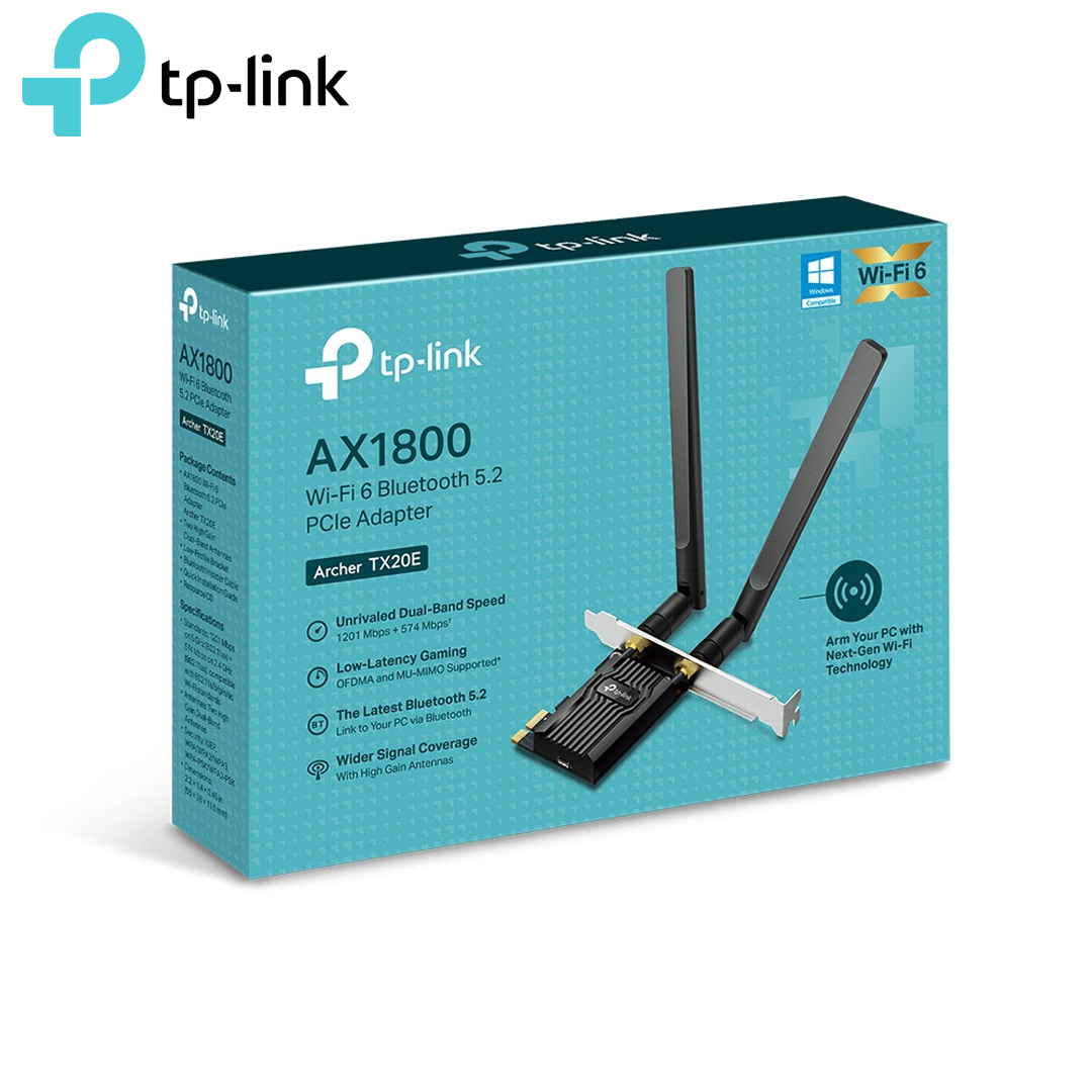Card PCIex Wi-Fi 6 AX1800 + Bluetooth 5.2 TP-Link Archer TX20E