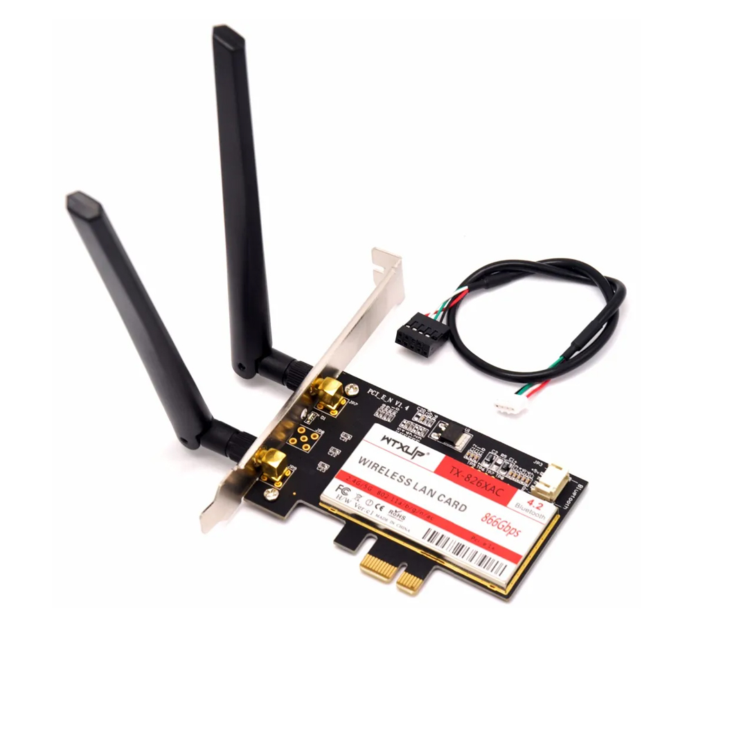 Card PCIex Wifi 2.4G 300Mbps + 5G 867Mbps + Bluetooth 4.2 Intel® Dual Band Wireless-AC 8260
