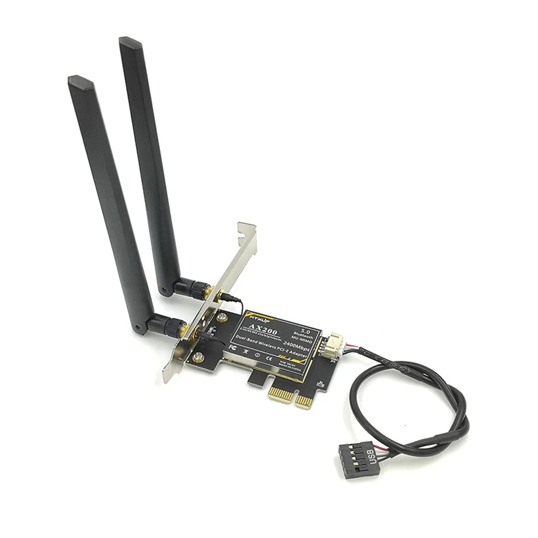 Card PCIex Wifi 2.4G + 5G 2.4Gbps + Bluetooth 5.2 Intel® Wi-Fi 6 AX200