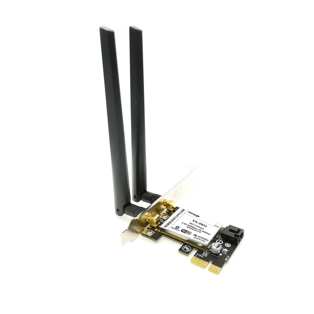 Card PCIex Wifi 2.4G 150Mbps + 5G 300Mbps + Bluetooth 4.0 WTXUP Atheros AR5B22