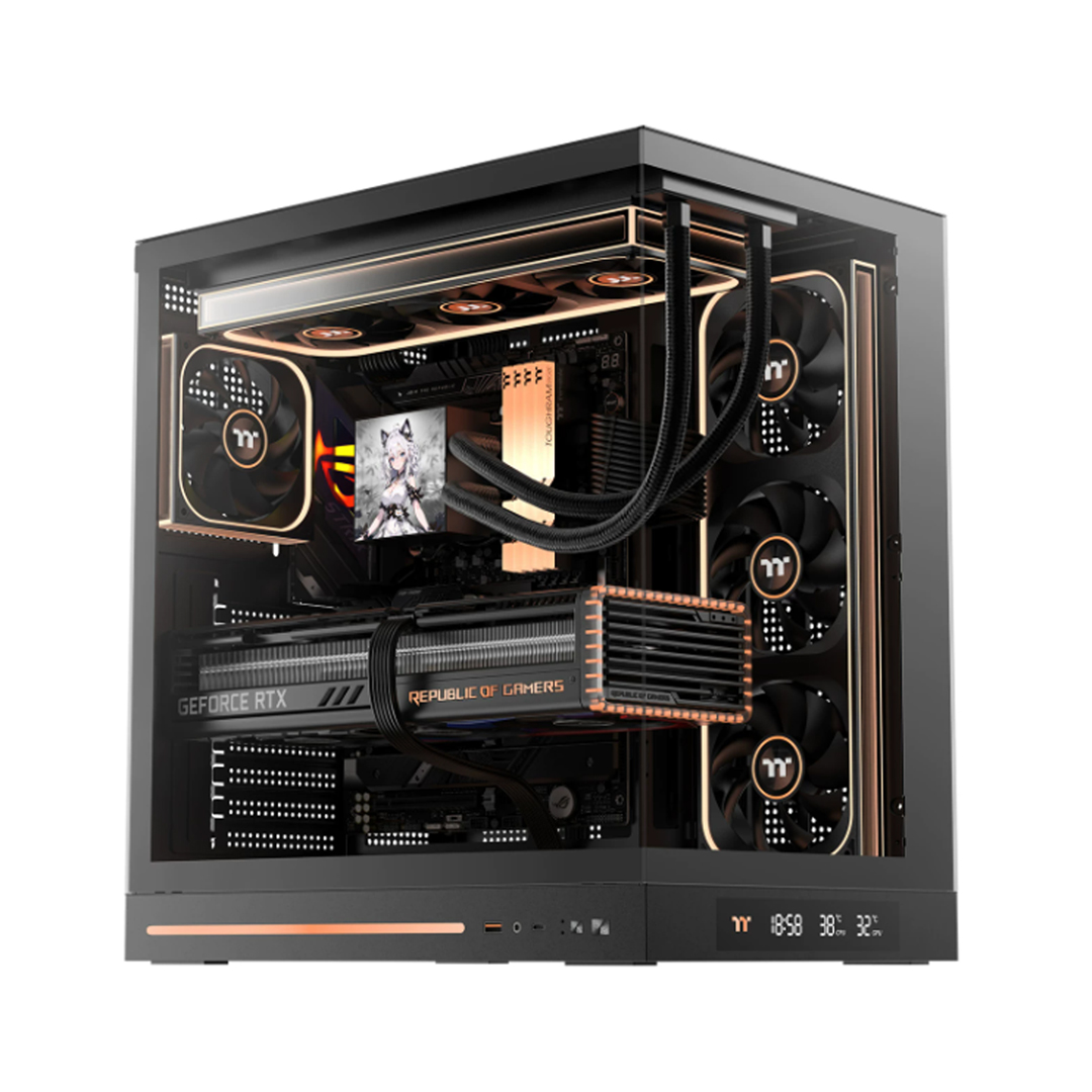 Case Thermaltake Steel Shadow Transparent ES Panoramic Black / E-ATX / 3 FAN ARGB