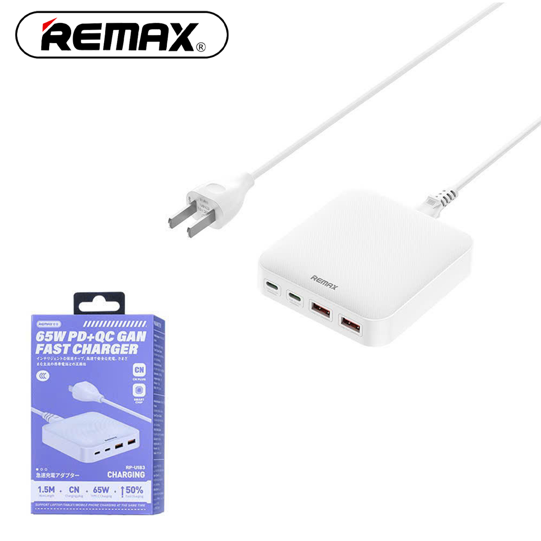 Desktop GaN Charging Station 65W - 4 Plug (QC PD) REMAX RP-U183