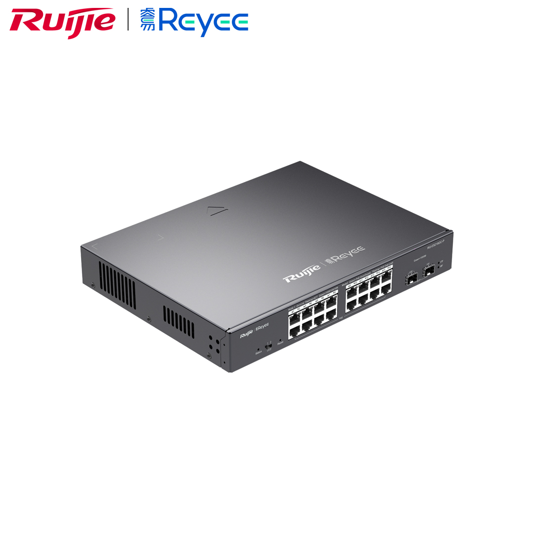 Ethernet Hub/Switch POE 16 port Gigabit + 2 port Uplink (2 SFP Gigabit) Ruijie Reyee RG-ES218GC-P