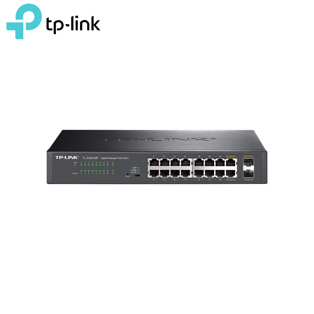 Ethernet Hub/Switch POE 16 port Gigabit + 2 port Uplink (2 SFP Gigabit) TP-Link TL-SG2218P