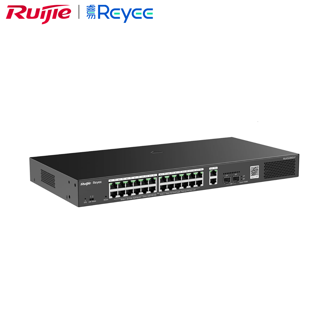 Ethernet Hub/Switch POE 24 port Gigabit + 2 port Uplink (2 SFP Gigabit) Ruijie Reyee RG-ES228GS-P
