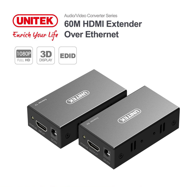 Extension HDMI over LAN (Max 60M) Unitek V100A
