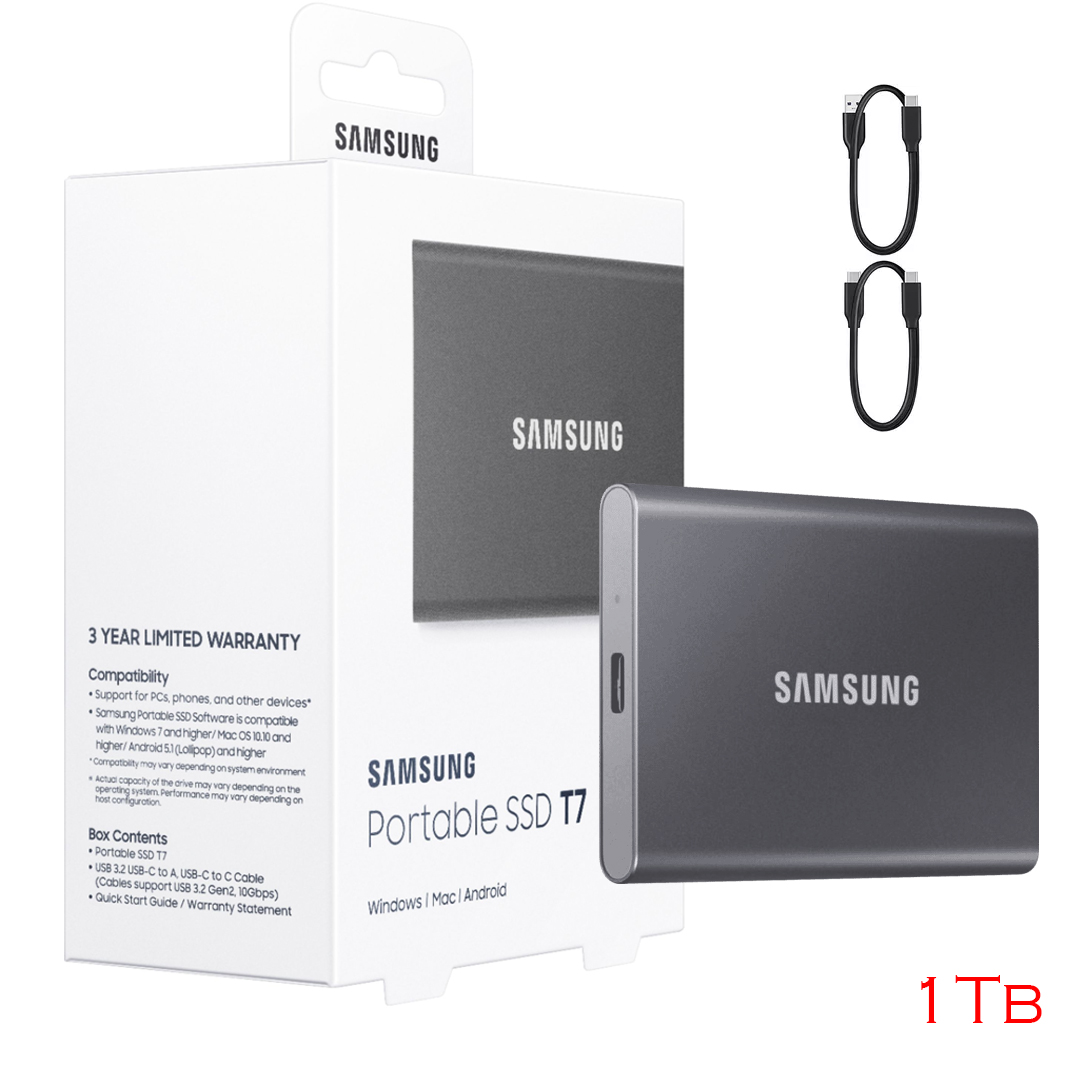 External SSD 1Tb SAMSUNG T7 Portable (USB3.2+Type-C)