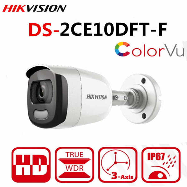 HDTVI 2.0MP - 1080P / Bullet ColorVu Camera HIKVISION DS-2CE10DF3T-FS / ກ້ອງວົງຈອນປີດ ອັດສຽງໄດ້