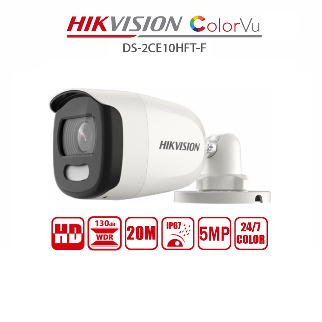 HDTVI 5.0MP - 2K / Bullet ColorVu Camera HIKVISION DS-2CE10HFT-F