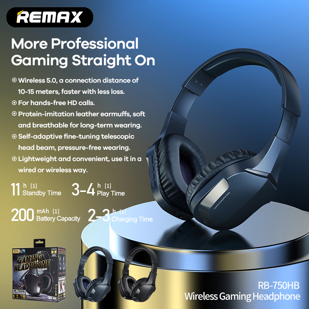 Headphone Bluetooth Earpad Gaming REMAX RB-750HB