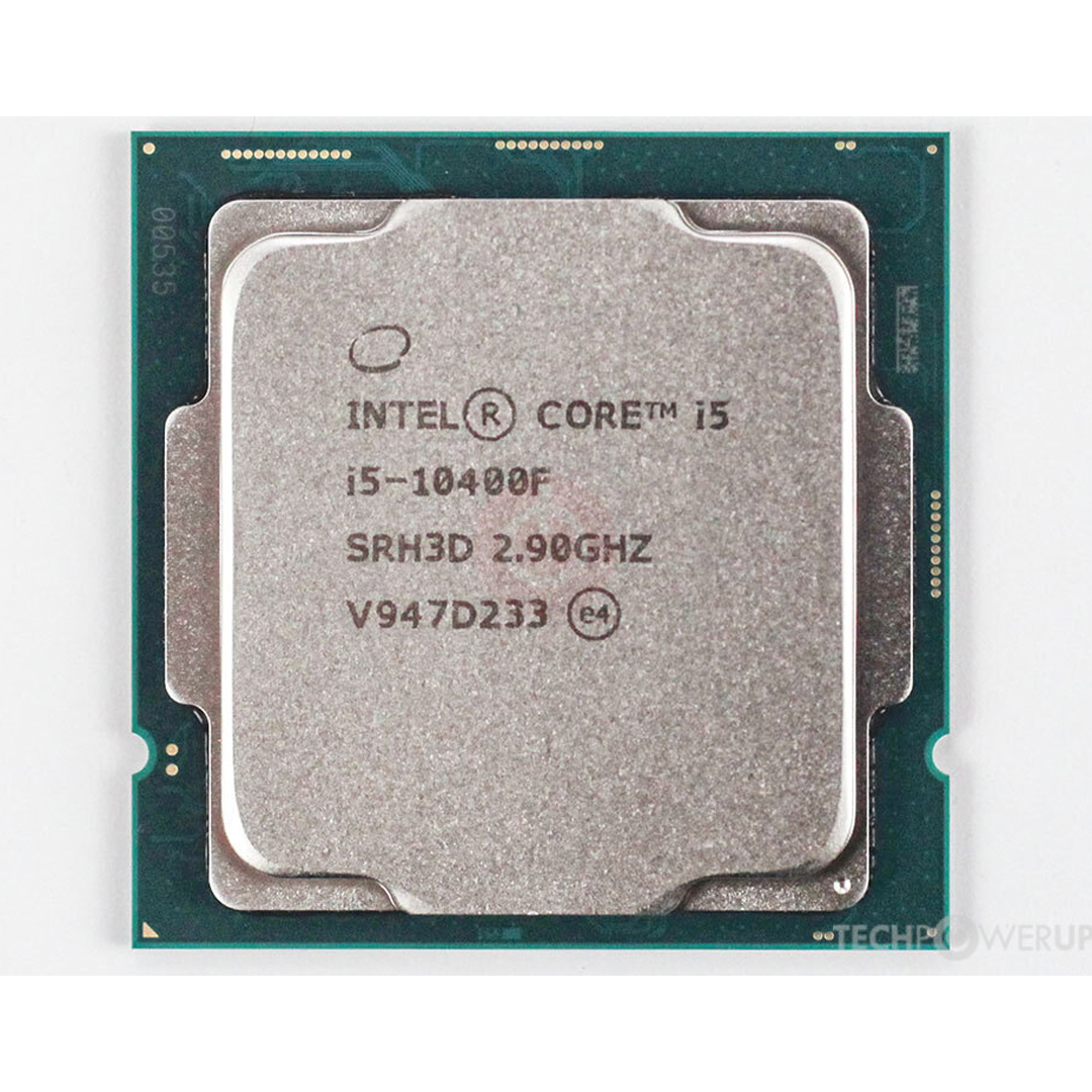 Intel® Core™ i5-10400F 2.9Ghz(Turbo 4.3Ghz) / 6 cores - 12 threads Intel® Core™ i5-10400F 2.9Ghz(Turbo 4.3Ghz) / 6 cores - 12 threads
