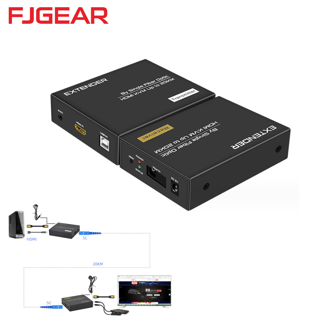 KVM Extension HDMI+2USB over Fiber (Max 20Km) FJGEAR FJ-HUK20