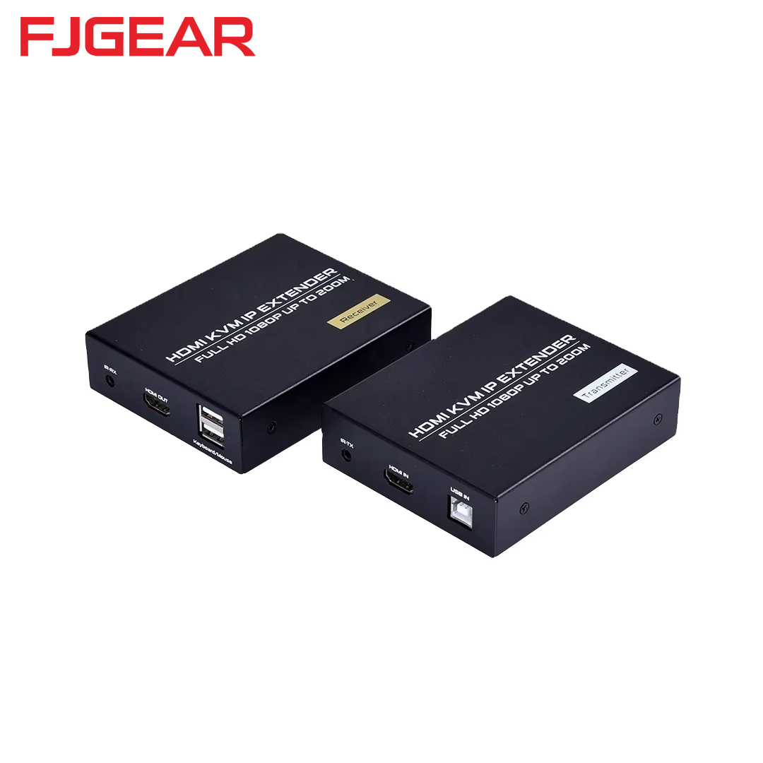 KVM Extension HDMI+USB over LAN (Max 200M) FJGEAR FJ-HKV200
