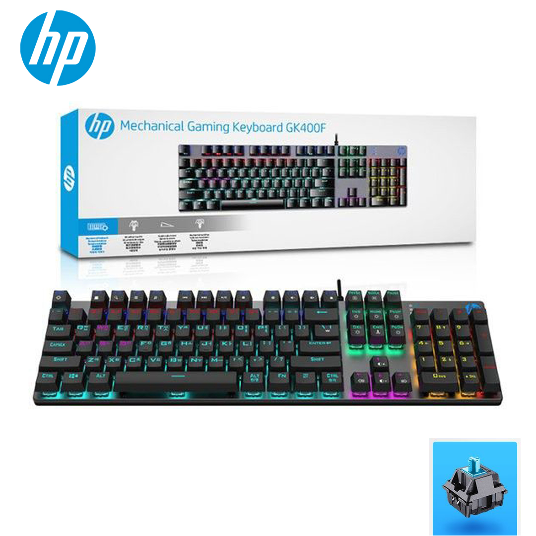 Keyboard USB Gaming/RGB Mechanical (Blue Switch) HP GK400F