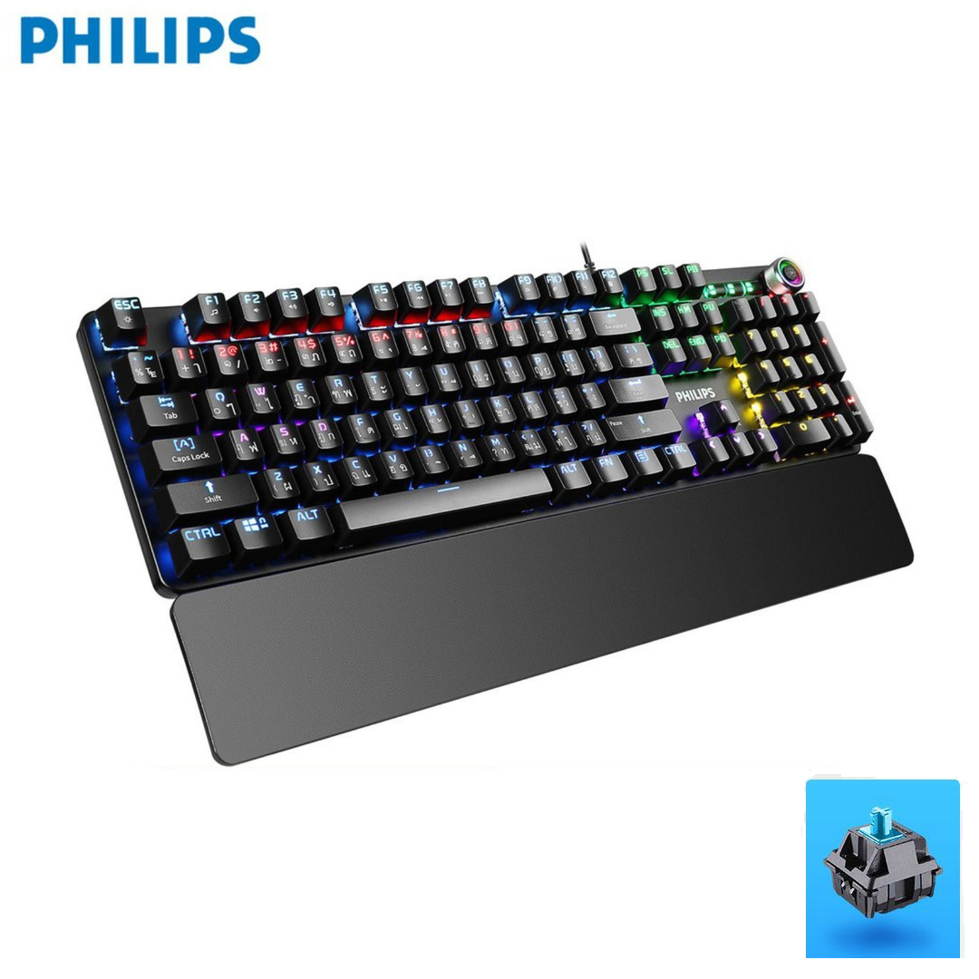 Keyboard USB Gaming/RGB Mechanical (Blue Switch) PHILIPS SPK8605