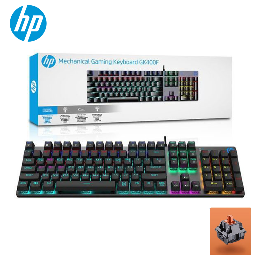 Keyboard USB Gaming/RGB Mechanical (Brown Switch) HP GK400F
