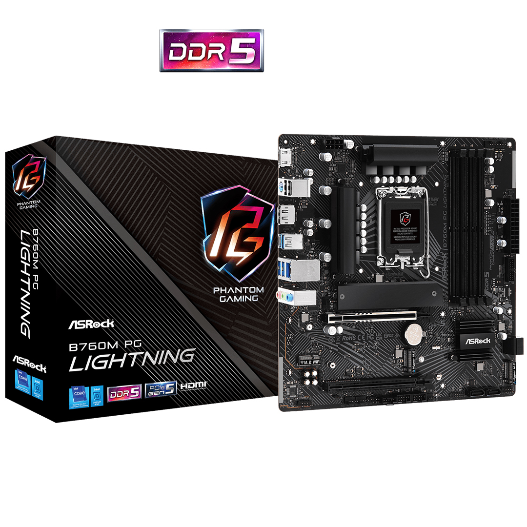 Mainboard ASROCK B760M PG LIGHTNING LGA1700 DDR5*4 support NVME