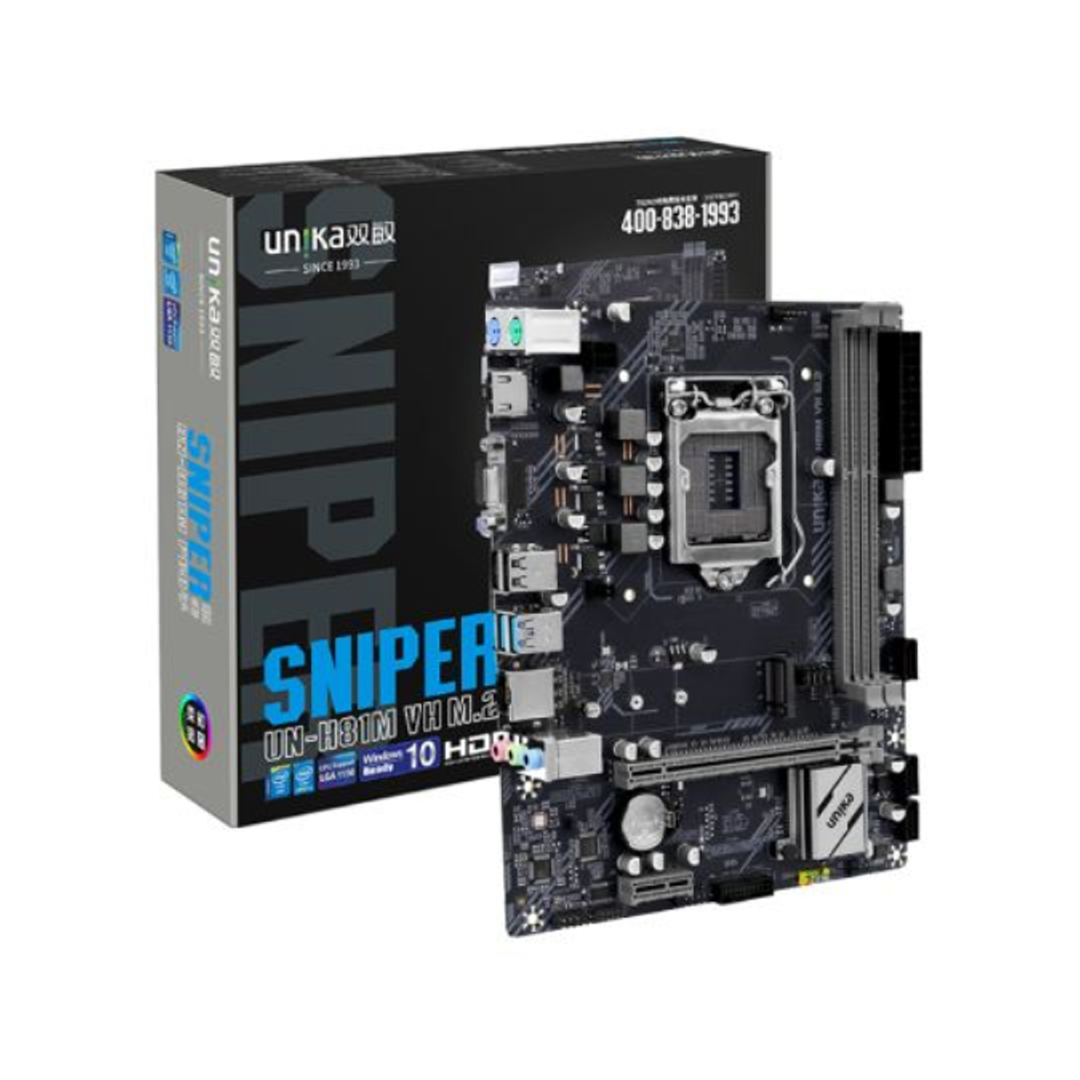 Mainboard UNIKA H81M VH LGA1150 DDR3 / M.2 NVME, HDMI, Sata III, USB 3.0