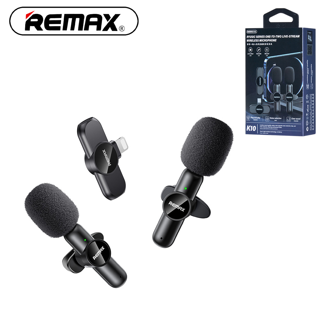 Microphone(2) Lavalier Wireless for Mobile (Lightning) REMAX K10