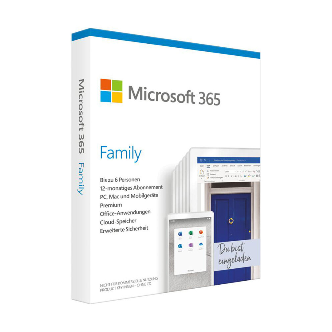 Office 365 Family - 12month/6user (Box and key)
