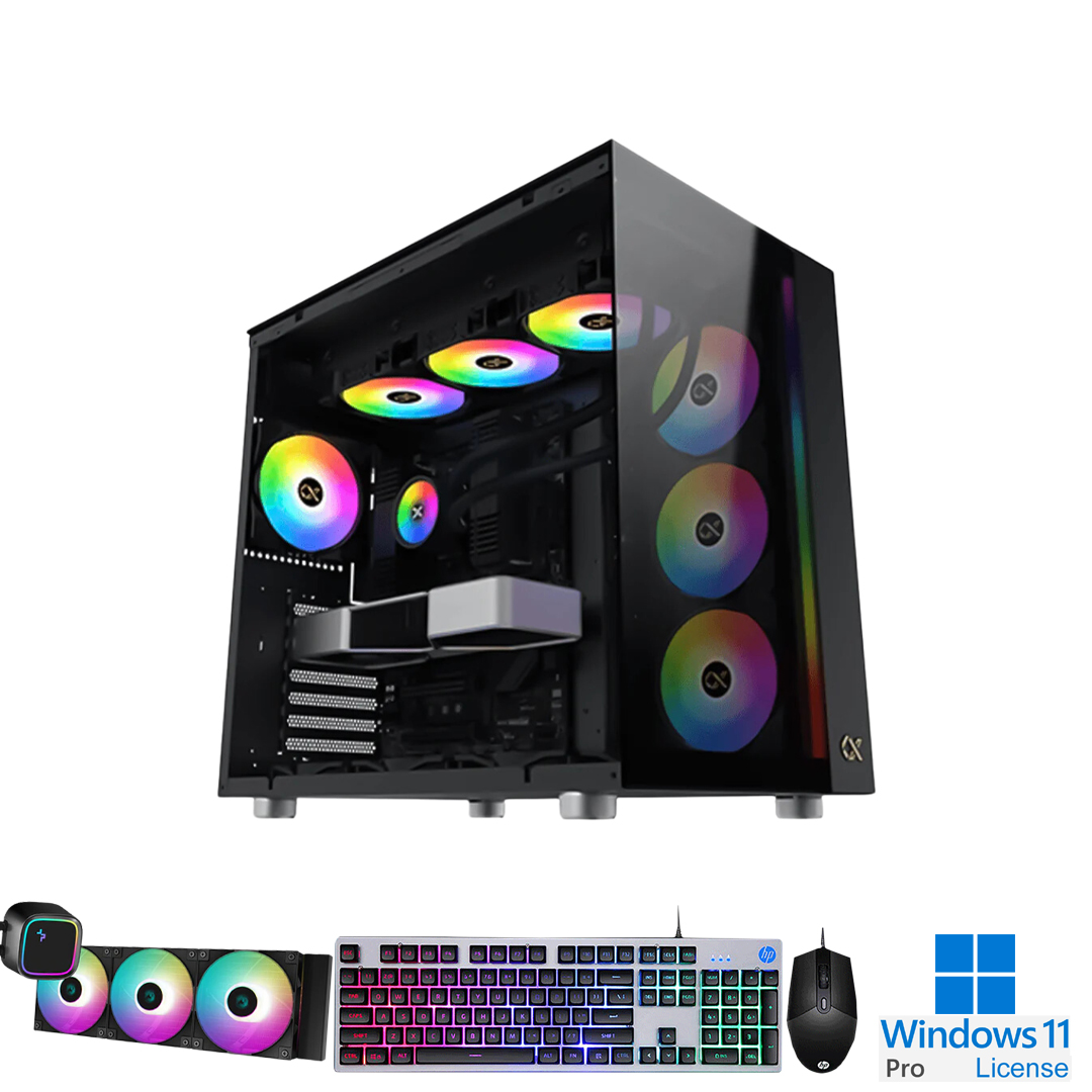 PC-Case Gaming-Design  Intel Core Ultra 7 265K Max Turbo 5.5Ghz 20cores-20threads Mainboard Z890 RAM DDR5 32Gb M.2 NVME 2Tb PSU 1000W Wifi KB-Mouse (No Monitor)