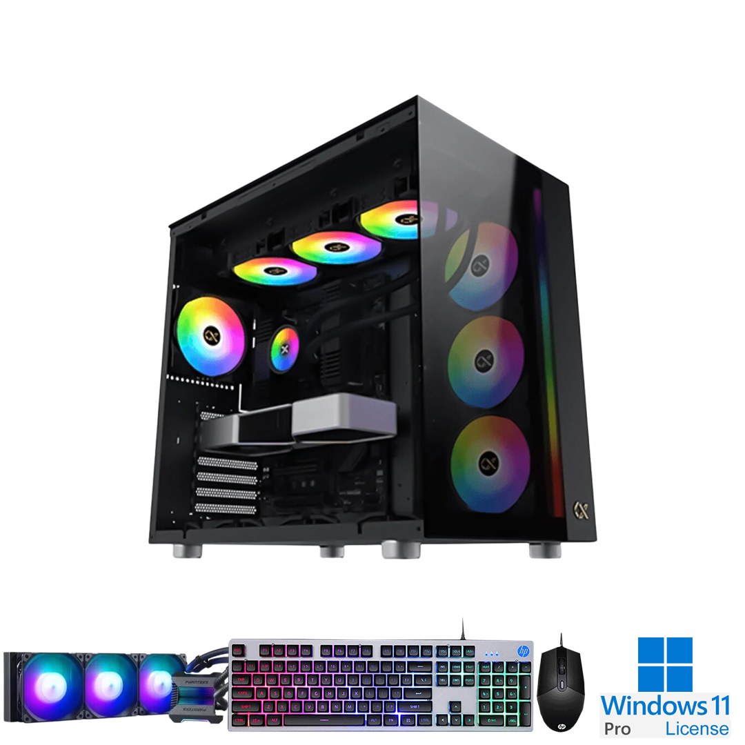 PC-Case Gaming-Design  Intel Core Ultra 7 270K Plus Max Turbo 5.5Ghz 24cores-24threads Mainboard Z890 RAM DDR5 32Gb M.2 NVME 2Tb PSU 1000W Wifi KB-Mouse (No Monitor)