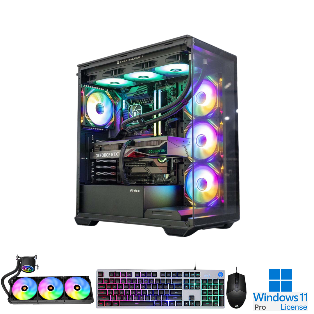 PC-Case Gaming-Design AMD Ryzen 7 7700 4.5Ghz Turbo 5.8Ghz 8cores-16threads Mainboard B650M RAM DDR5 32Gb M.2 NVME 1Tb PSU 850W Wifi KB-Mouse (No Monitor)