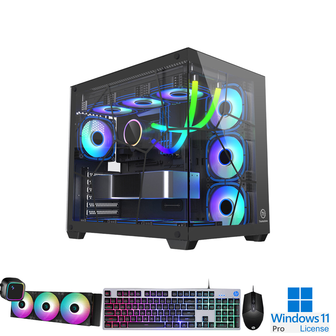 PC-Case Gaming-Design AMD Ryzen 9 9900X 4.4Ghz Turbo 5.6Ghz 12cores-24threads Mainboard X870 RAM DDR5 32Gb M.2 NVME 2Tb PSU 1000W Wifi KB-Mouse (No Monitor)