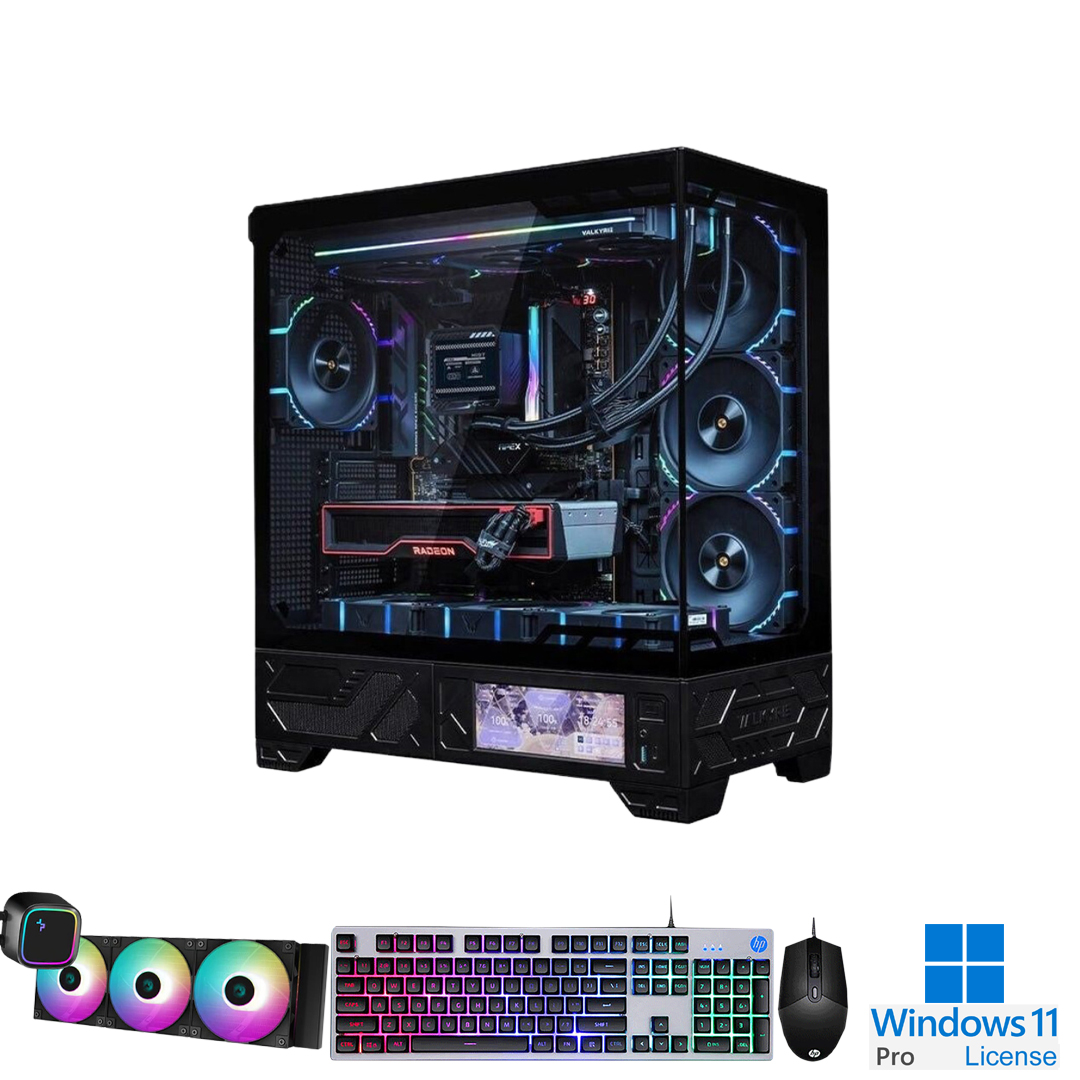 PC-Case Gaming-Design AMD Ryzen 9 9950X 4.3Ghz Turbo 5.7Ghz 16cores-32threads Mainboard X870E RAM DDR5 64Gb M.2 NVME 4Tb PSU 1200W Wifi KB-Mouse (No Monitor)