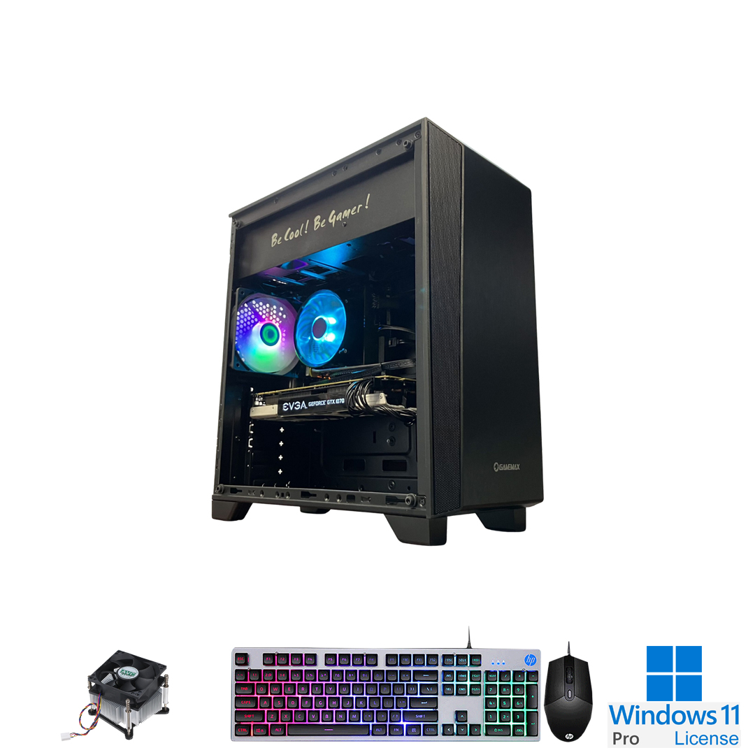 PC-Case Gaming-Design Intel Core i3-10100F 3.6Ghz Turbo 4.3Ghz 4cores-8threads Mainboard H470M RAM DDR4 16Gb SSD 250Gb PSU 400W Wifi KB-Mouse (No Monitor)