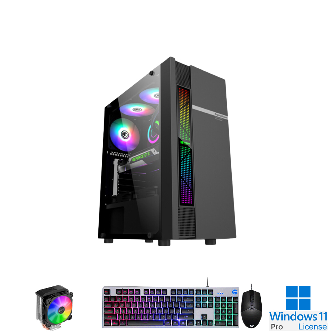 PC-Case Gaming-Design Intel Core i5-10400F 2.9Ghz Turbo 4.3Ghz 6cores-12threads Mainboard H470M RAM DDR4 16Gb M.2 NVME 500Gb PSU 500W Wifi KB-Mouse (No Monitor)