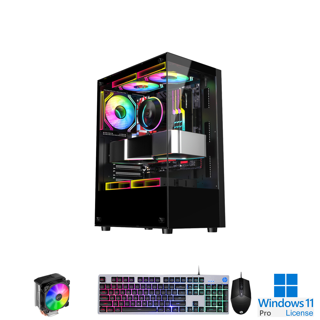 PC-Case Gaming-Design Intel Core i5-10600KF 4.1Ghz Turbo 4.8Ghz 6cores-12threads Mainboard B560M RAM DDR4 16Gb M.2 NVME 512Gb PSU 650W Wifi KB-Mouse (No Monitor)