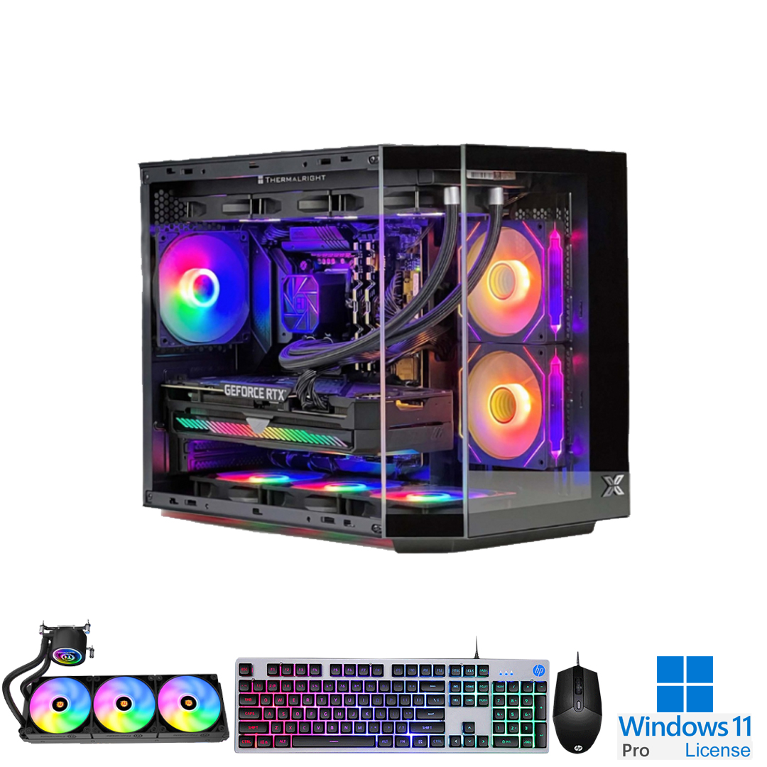 PC-Case Gaming-Design Intel Core i5-14400F Max Turbo 4.7Ghz 10cores-16threads Mainboard B760M RAM DDR5 32Gb M.2 NVME 1Tb PSU 750W Wifi KB-Mouse (No Monitor)