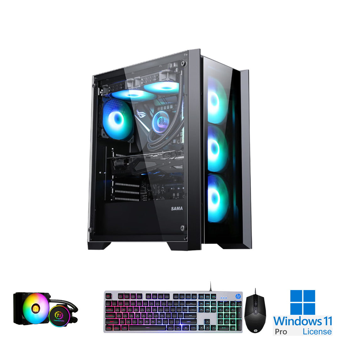 PC-Case Gaming-Design Intel Core i5-9500 3.0Ghz Turbo 4.4Ghz 6cores-6threads Mainboard B365M RAM DDR4 16Gb M.2 NVME 500Gb PSU 500W Wifi KB-Mouse (No Monitor)