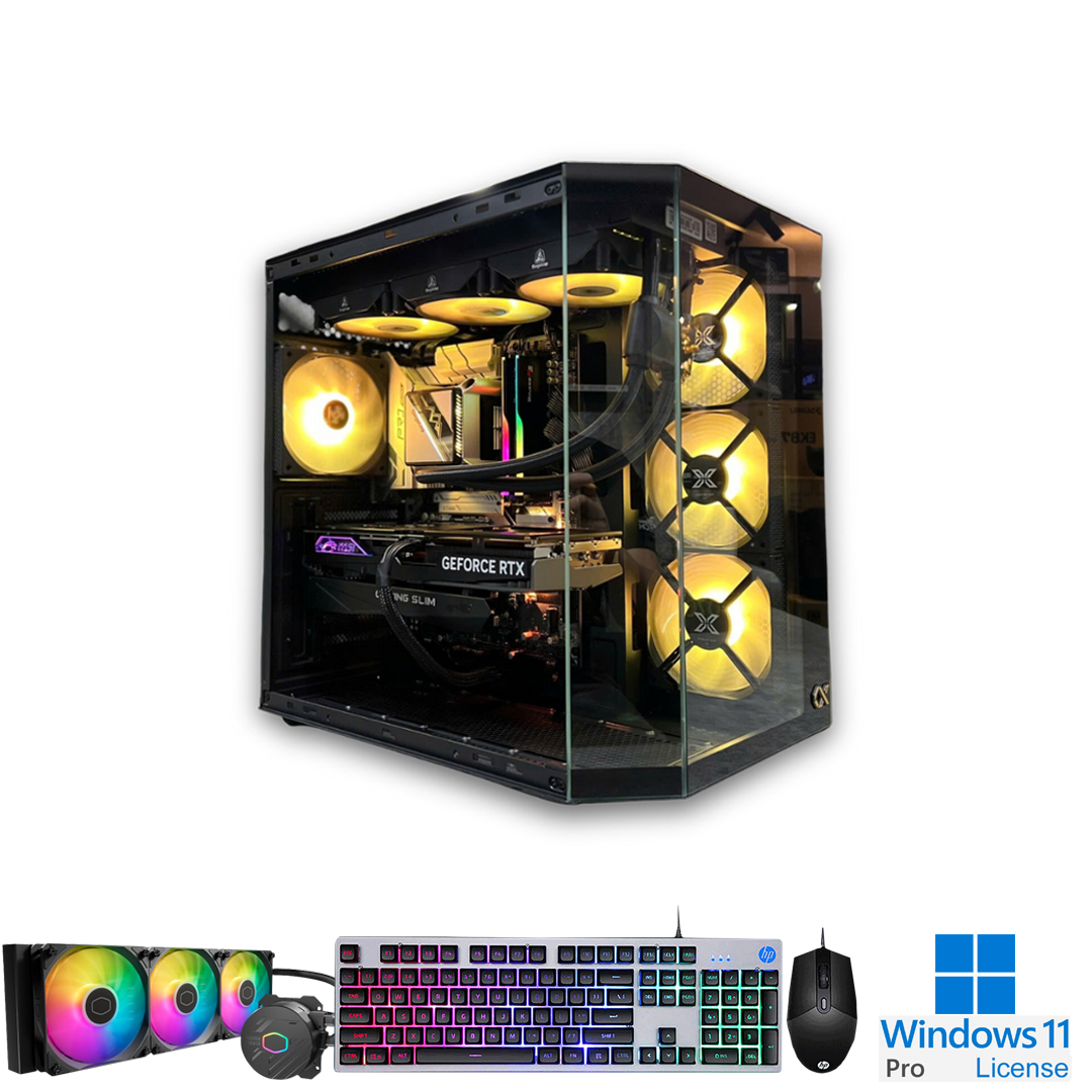 PC-Case Gaming-Design Intel Core i7-13700KF Max Turbo 5.4Ghz 16cores-24threads Mainboard B760M RAM DDR5 32Gb M.2 NVME 2Tb PSU 1000W Wifi KB-Mouse (No Monitor)