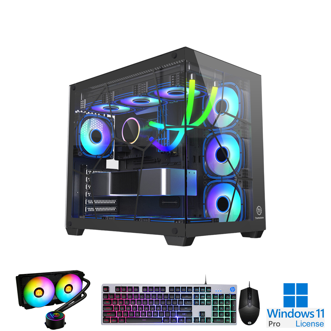 PC-Case Gaming-Design Intel Core i7-14700 Max Turbo 5.4Ghz 20cores-28threads Mainboard B760M RAM DDR5 32Gb M.2 NVME 1Tb PSU 850W Wifi KB-Mouse (No Monitor)