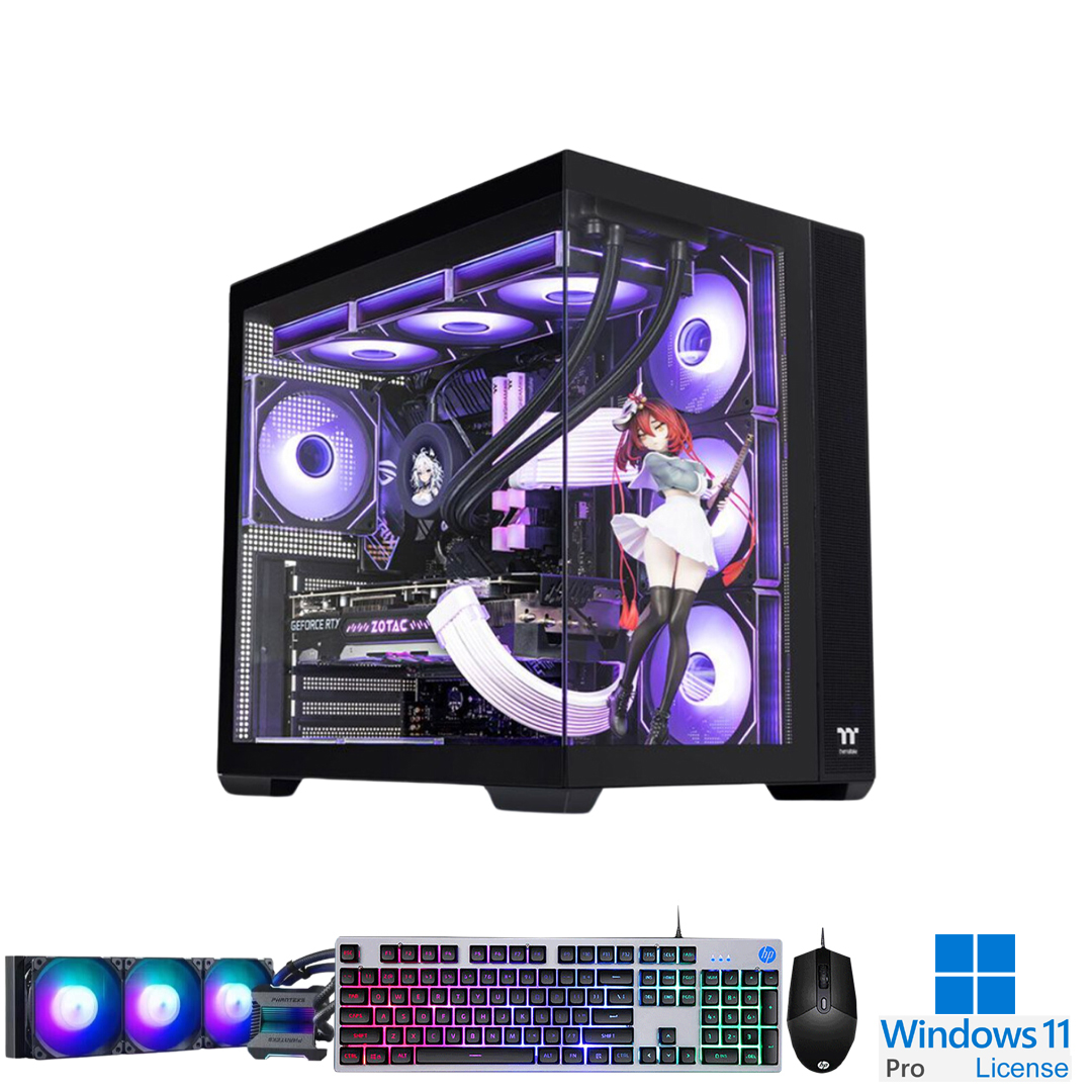 PC-Case Gaming-Design Intel Core i7-14700KF Max Turbo 5.6Ghz 20cores-28threads Mainboard Z790 RAM DDR5 32Gb M.2 NVME 2Tb PSU 1000W Wifi KB-Mouse (No Monitor)