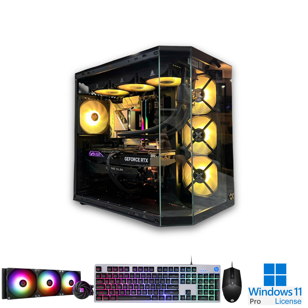 PC-Case Gaming-Design Intel Core i7-14790F Max Turbo 5.4Ghz 16cores-24threads Mainboard B760M RAM DDR5 32Gb M.2 NVME 1Tb PSU 850W Wifi KB-Mouse (No Monitor)